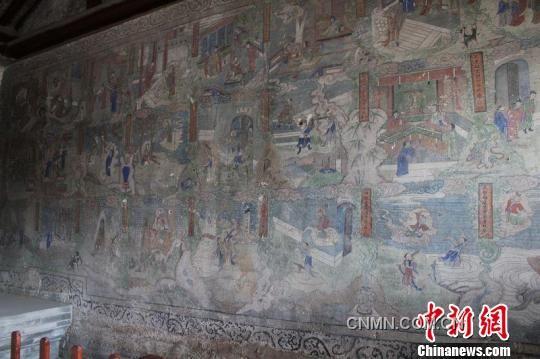 圖為至今保存完好的雞鳴驛各寺廟建筑里的壁畫。
