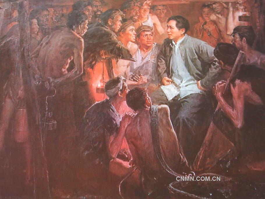 1922年4月，毛澤東親臨水口山，下窿道體察礦工疾苦